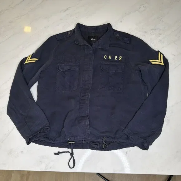 Rails Maverick Military Style Jacket S Indigo Aviation Utility Tencel Coastal - Picture 2 of 9